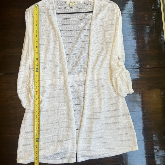 Style & Co Women's Size Medium Knit Open Cardigan White Beach Cover Up - Picture 8 of 10